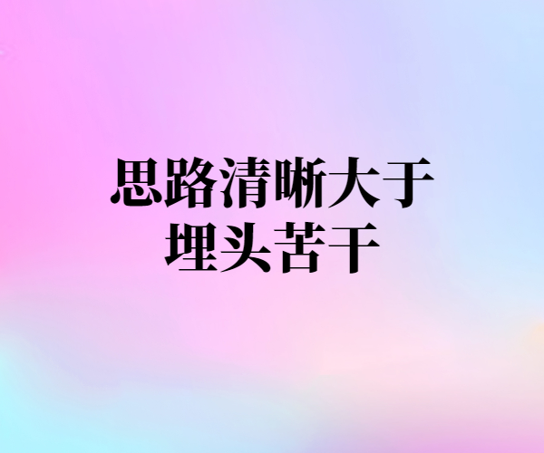 思路清晰大于埋头苦干-项目禅