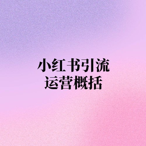 小红书引流运营概括-项目禅