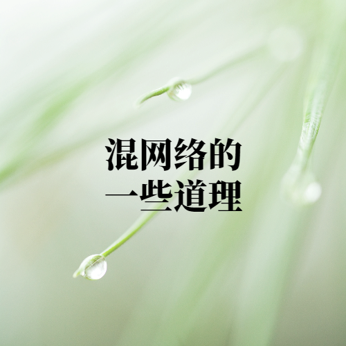 混网络的一些道理-项目禅